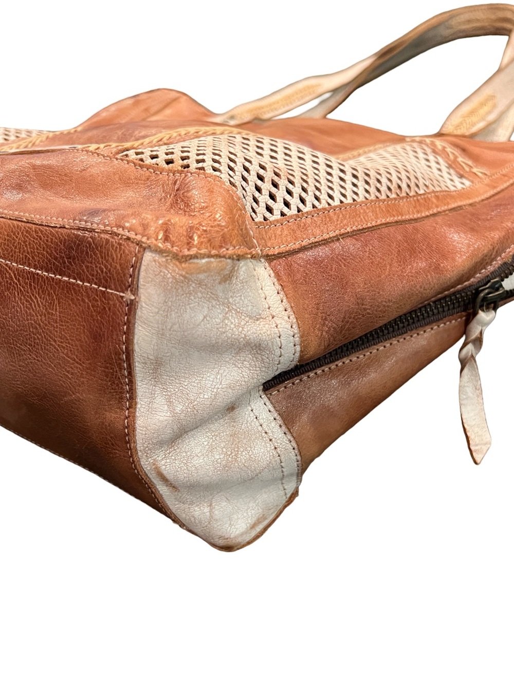 Bed|Stü Amelie Tote Bag Purse Nectar Lux Tan Rustic Handmade Purse - Picture 10 of 16